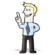 cartoon man with brilliant idea