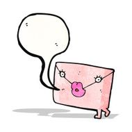 cartoon love letter with face