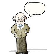 cartoon old man with speech bubble N27