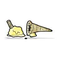 dropped melting ice cream cartoon