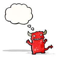 cartoon little devil with thought bubble N24