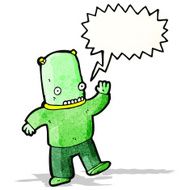 alien with speech bubble cartoon N3