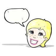 cartoon grinning advert girl