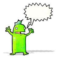 cartoon happy swamp monster