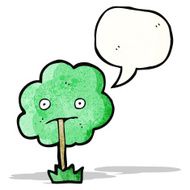 cartoon tree with speech bubble N5
