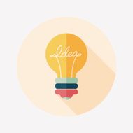 Light bulb flat icon with long shadow eps10 N21