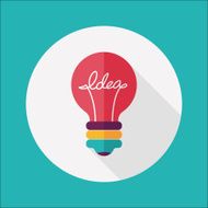 Light bulb flat icon with long shadow eps10 N22