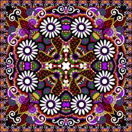 Traditional ornamental floral paisley bandanna N408