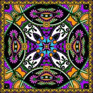 Traditional ornamental floral paisley bandanna N412