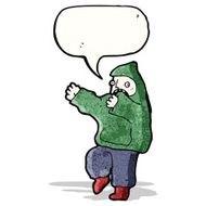 cartoon boy in hooded top dancing N2