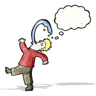cartoon rude man spitting water