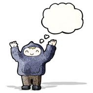 cartoon boy in hooded sweatshirt N15