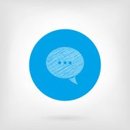 Message icon in flat and doodle style