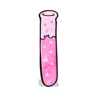 cartoon pink test tube
