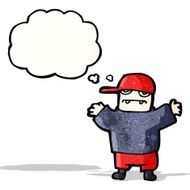 cartoon boy with thought bubble N13