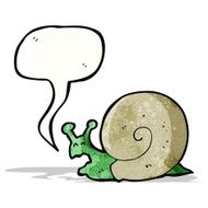 snail with speech bubble cartoon