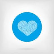 Heart icon in flat and doodle style