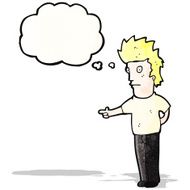 cartoon man pointing and staring