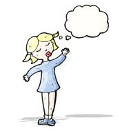 cartoon girl with thought bubble N27