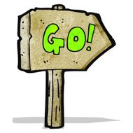 go sign cartoon