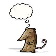 cartoon rat with thought bubble N7