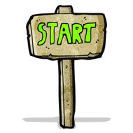start sign cartoon