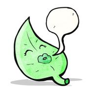 pretty leaf with speech bubble