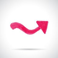 Pink curved arrow