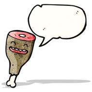 leg of meat cartoon character with speech bubble N2