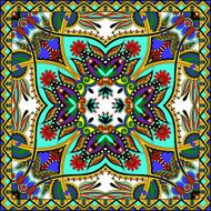 Traditional ornamental floral paisley bandanna N415