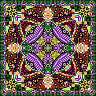 Traditional ornamental floral paisley bandanna N417