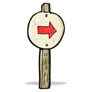cartoon pointing signpost
