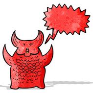 cartoon roaring demon