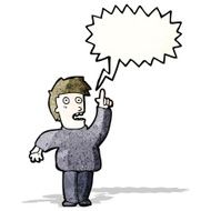 cartoon man shouting warning