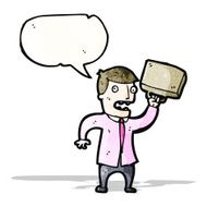 cartoon angry office man