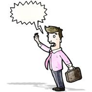 cartoon man shouting warning N2