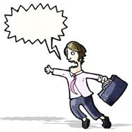 cartoon rushing businessman N3