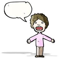 cartoon confused boy with speech bubble N13