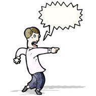 cartoon man pointing accusation