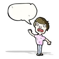 cartoon boy with speech bubble N6