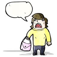 cartoon man holding handbag N2