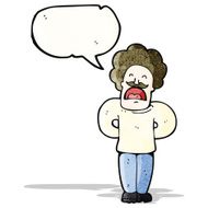 cartoon self important man talking N3