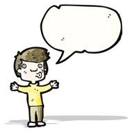 cartoon boy with speech bubble N7