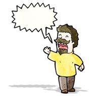 cartoon self important man talking N4