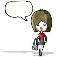 cartoon woman with speech bubble N47