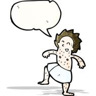 cartoon man in towel with speech bubble N2