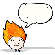 ginger boy with speech bubble cartoon