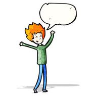 ginger boy with speech bubble cartoon N2