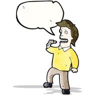 cartoon confident man pointing at self