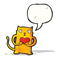 cartoon cat with love heart N2